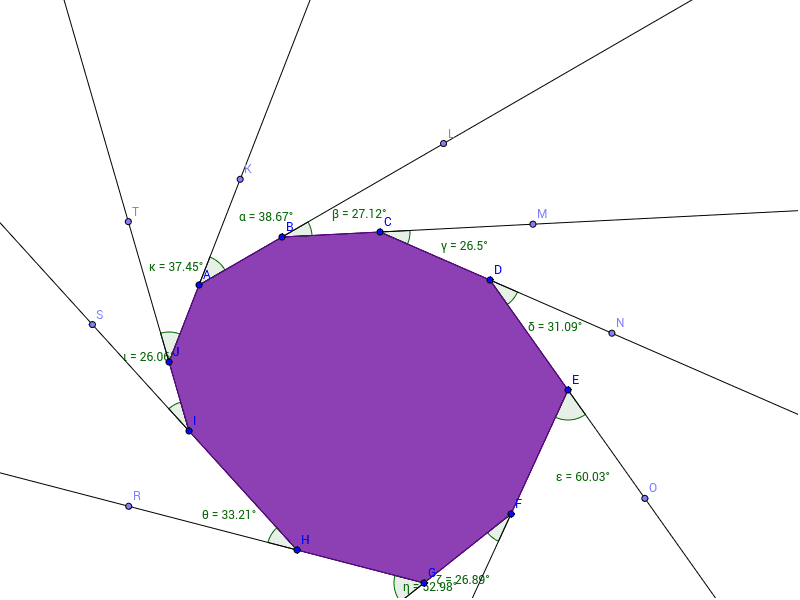 Decagon Exterior Angle Sum GeoGebra