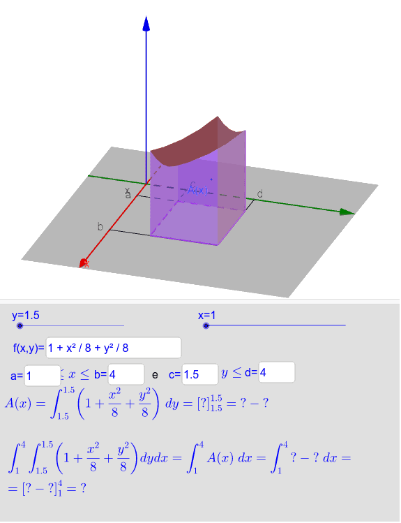 Teorema de Fubini sobre um Retângulo I GeoGebra Teorema de Fubini sobre um Retângulo I GeoGebra